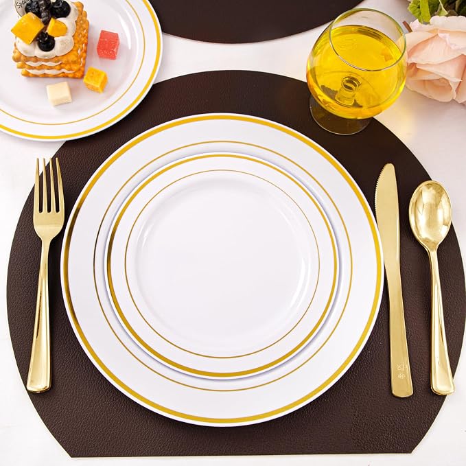 360pcs Gold Plastic Silverware