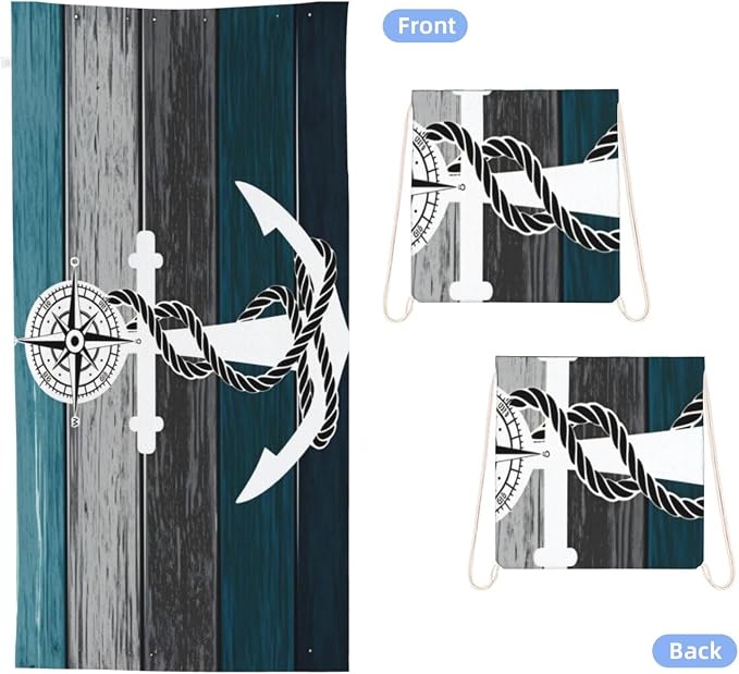 Nautical Anchor With Rope and Compass