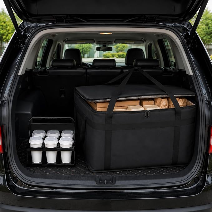 Black Bag with Drink Carrier