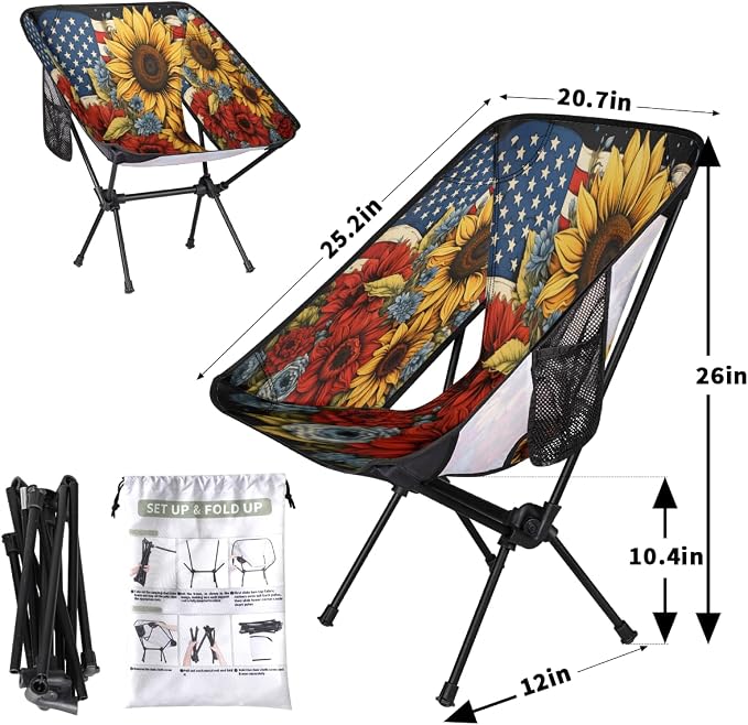 Sunflower American Flag Floral Print