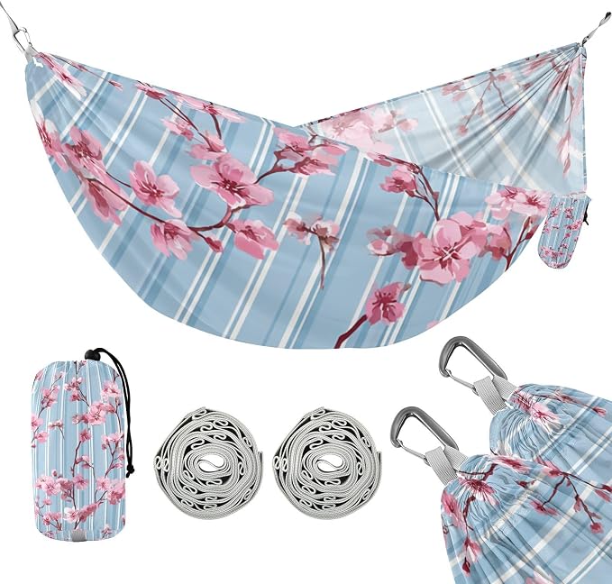 Cherry Blossom and Blue Stripes