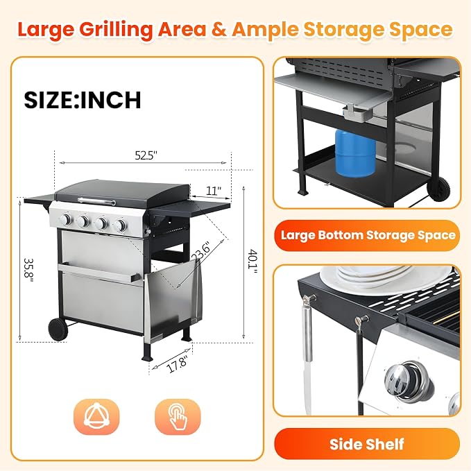 4-Burner, 49200 BTU