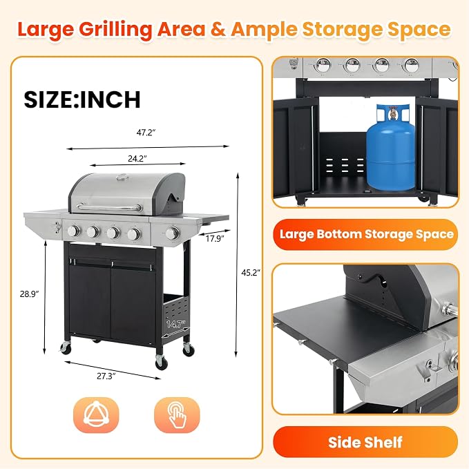4-Burner, 46500 BTU