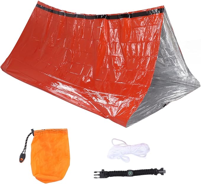Orange tent + outer bag + bracelet