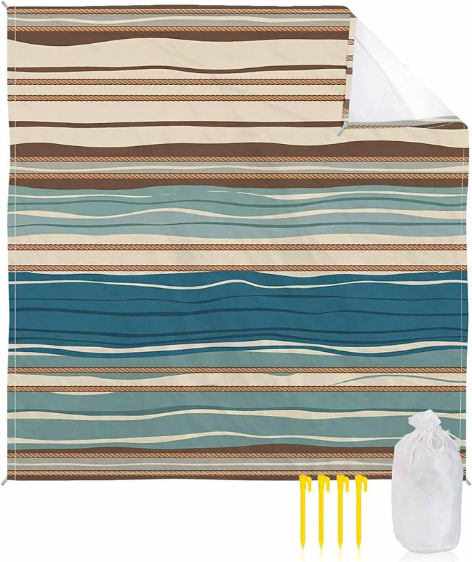 Off White Teal Green Dark Brown