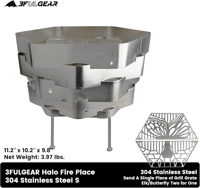 Stainless Steel Firepit with a Grill