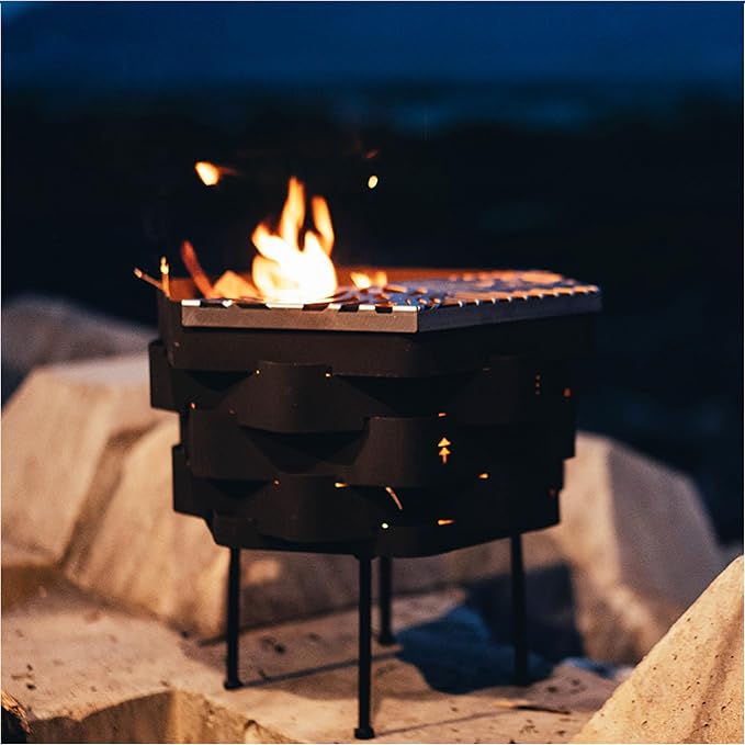 Stainless Steel Firepit with a Grill
