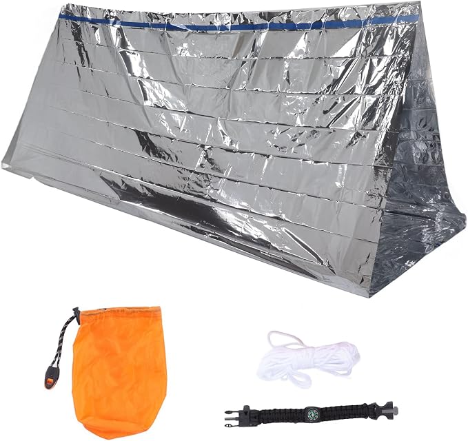 Silver tent + outer bag + bracelet