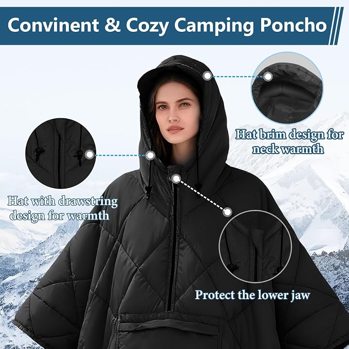 Black Blanket Poncho