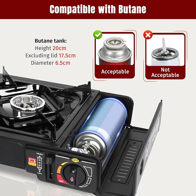 Black - 7800 BTU Butane