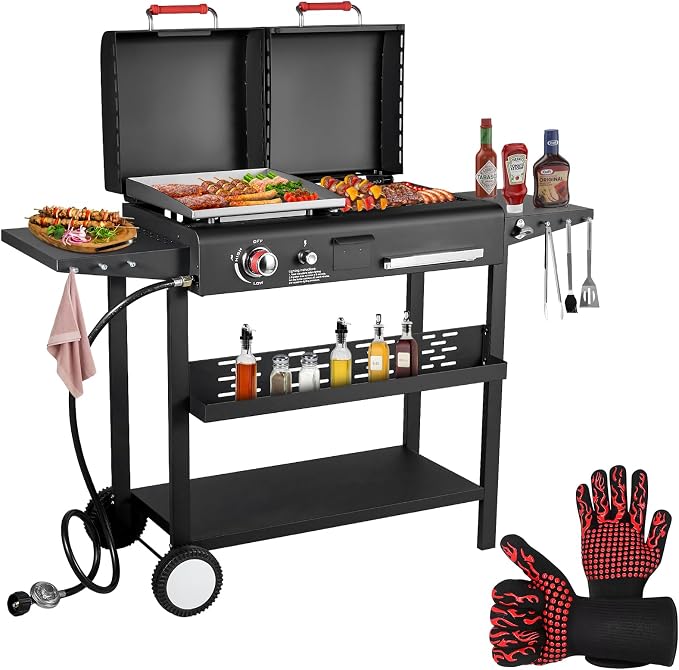 grill with flat top grill - double lid