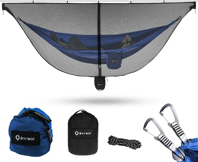 Blue Hammock + Bug Net