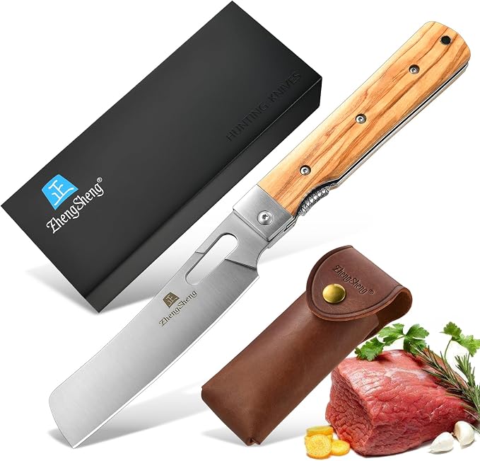 #3 Natural Olive Handle - Leather Pouch