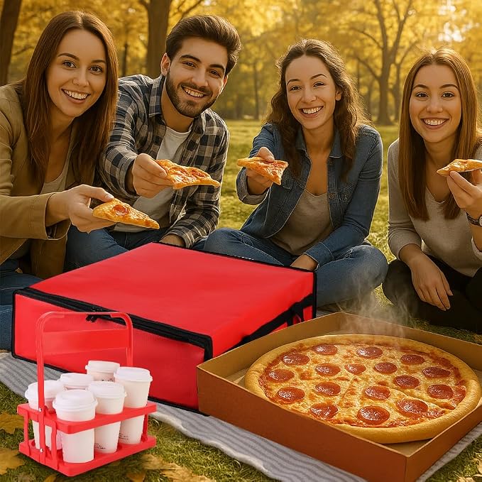 Red Bag with Drink Carrier