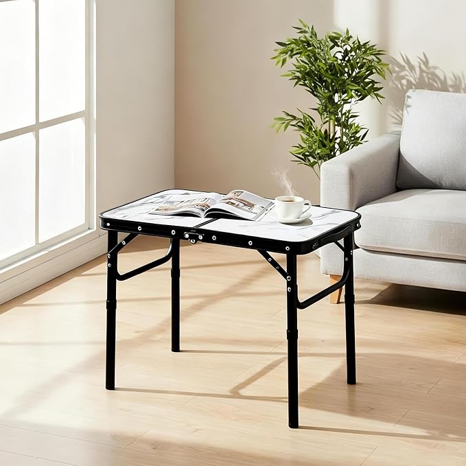 White Marble Top & Black Frame