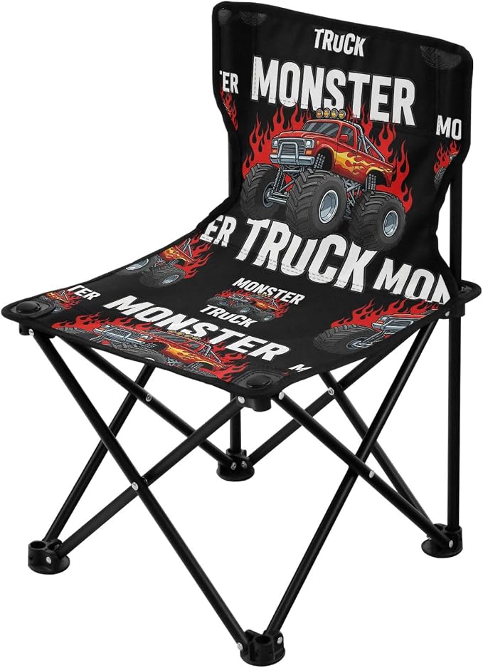 Monster Truck With Fire Black