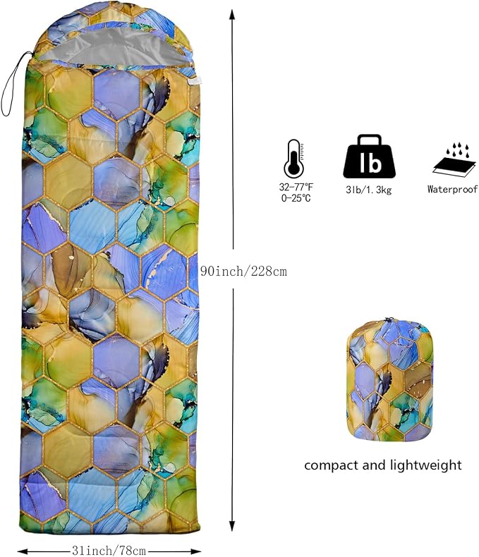 Purple Yellow Geometric Marble