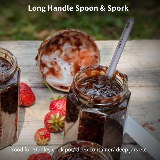Titanium Long Spork and Spoon