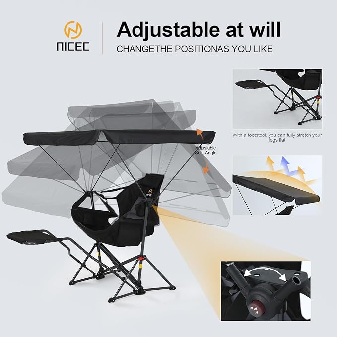 Black With Footrest & Canopy 1 Pack