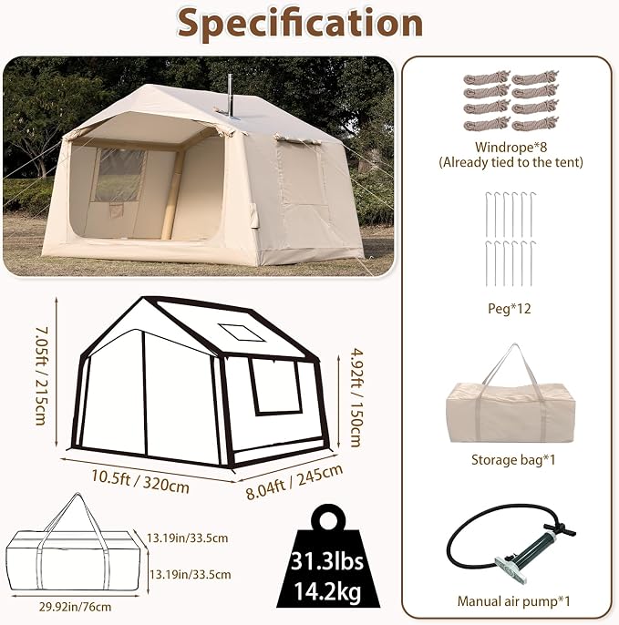 10.5ft*8.04ft*7.05ft (4-5 person)(Beige)