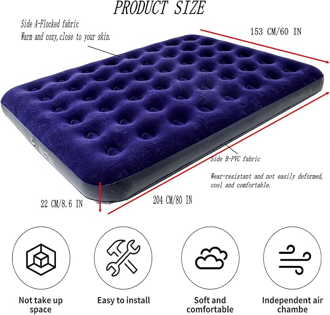 Queen Size Blue Black