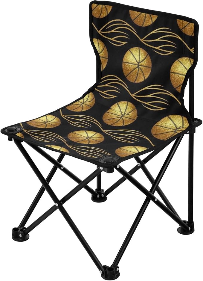 Gold Basketball Lines on Black