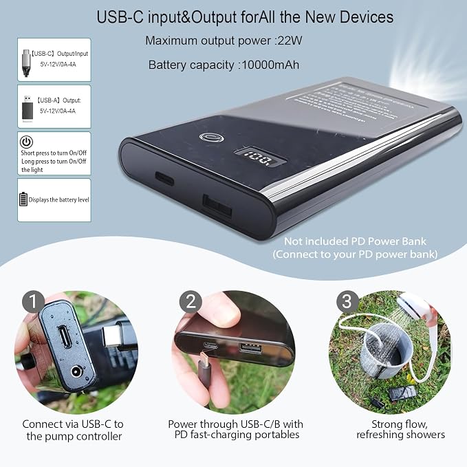 Grey-usb-c(connect to Your Pd Power Bank)
