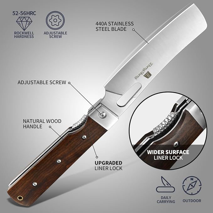 #5 Natural wooden Handle - Leather Pouch