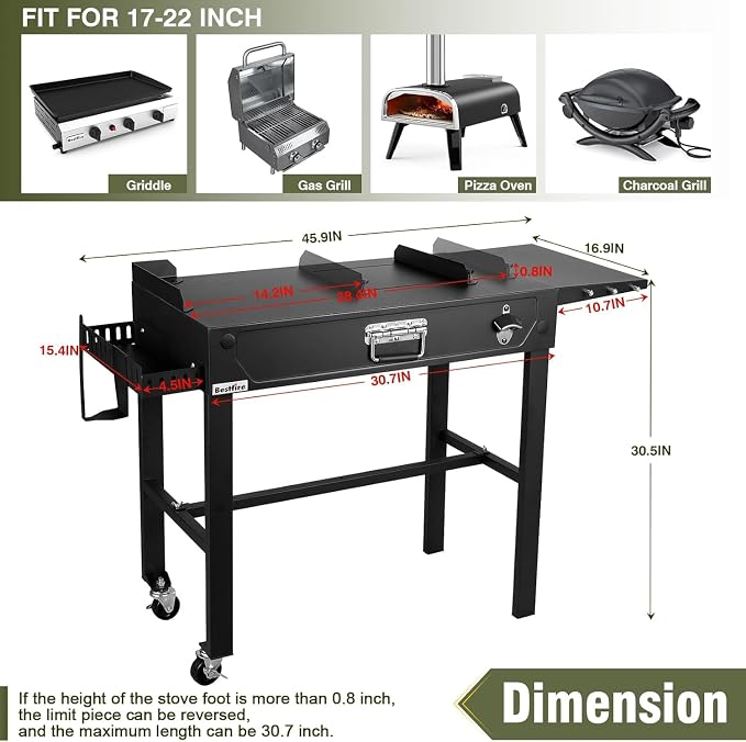 Grill Table Cart+Griddle