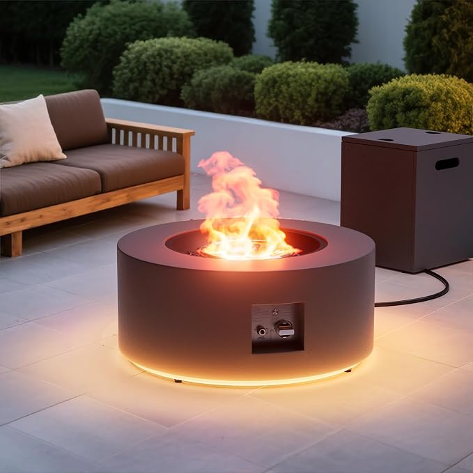 30'' Round Dark Gray w Warm LED