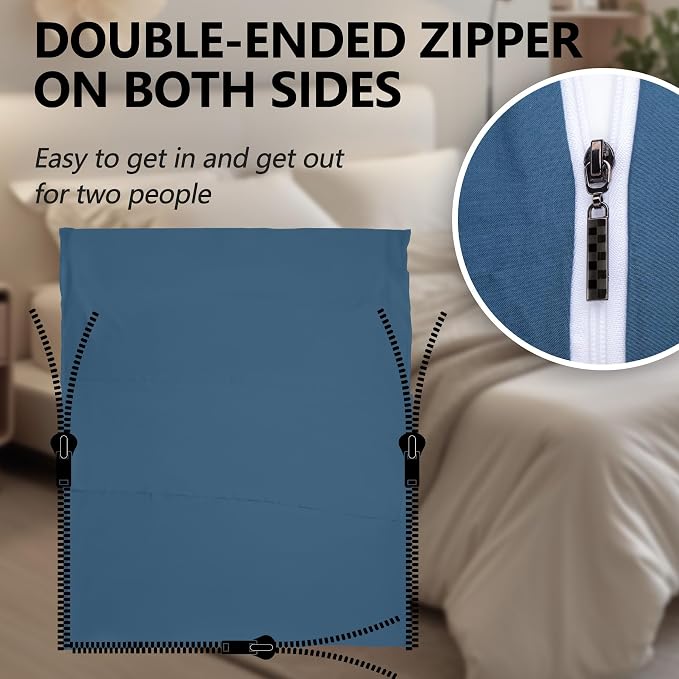 Double (Fits 2 People) - Blue with Zipper