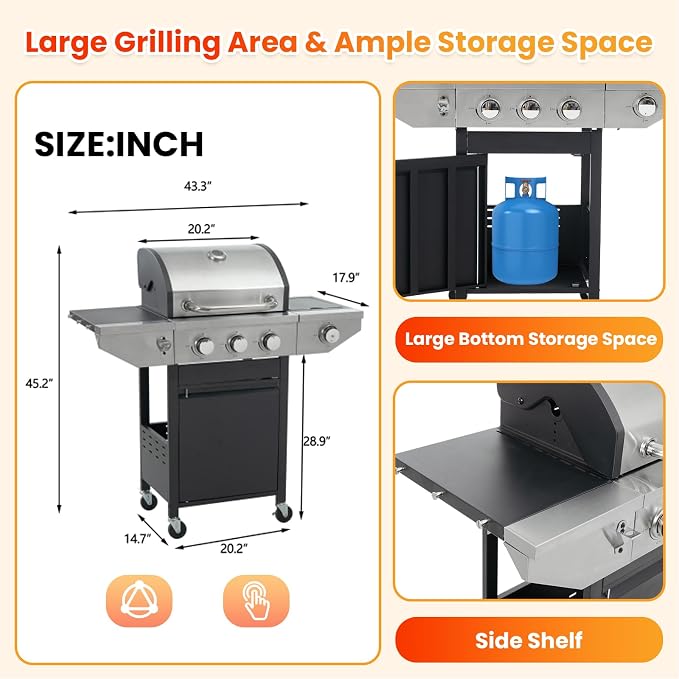 3-Burner, 37000 BTU