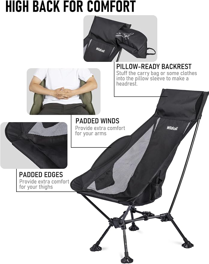2 X Black High Back