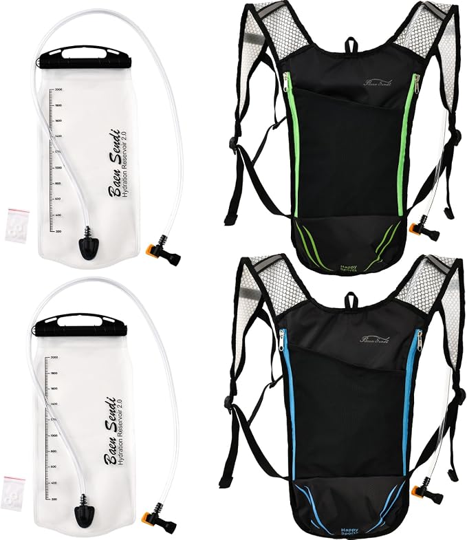 (2 pack)Blue+Green(2 backpacks and 2 water bladder)
