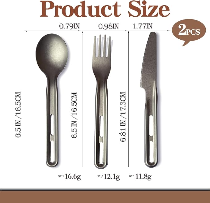2Sets Titanium Flatware