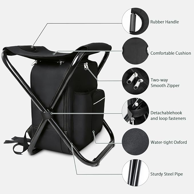 2 Stools and 1 Bag-black