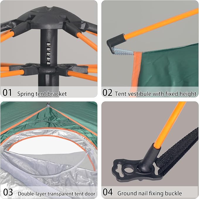 Single-layer Instant Tent | Green | 2 Person