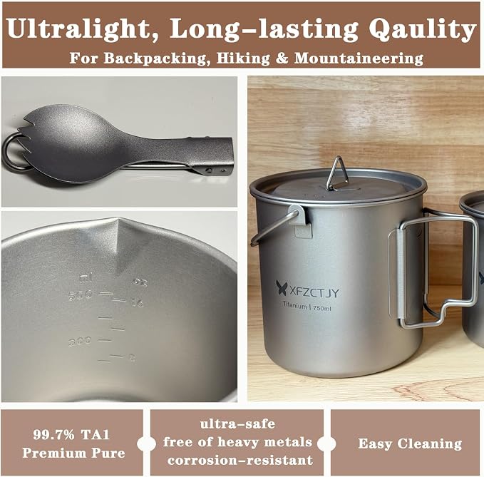 750ML Titanium Pot