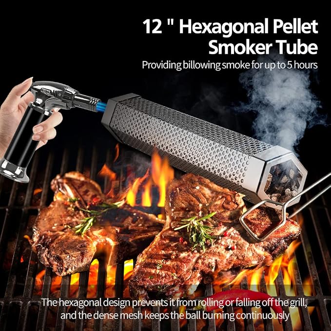 2 pack 12'' Pellet smoker tube & butane torch kit