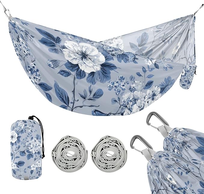 Retro Light Blue Floral and Butterflies