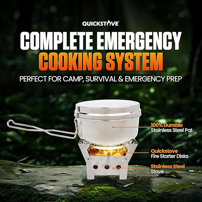 Stove, Camping Pot & 2 FirestartersFBM