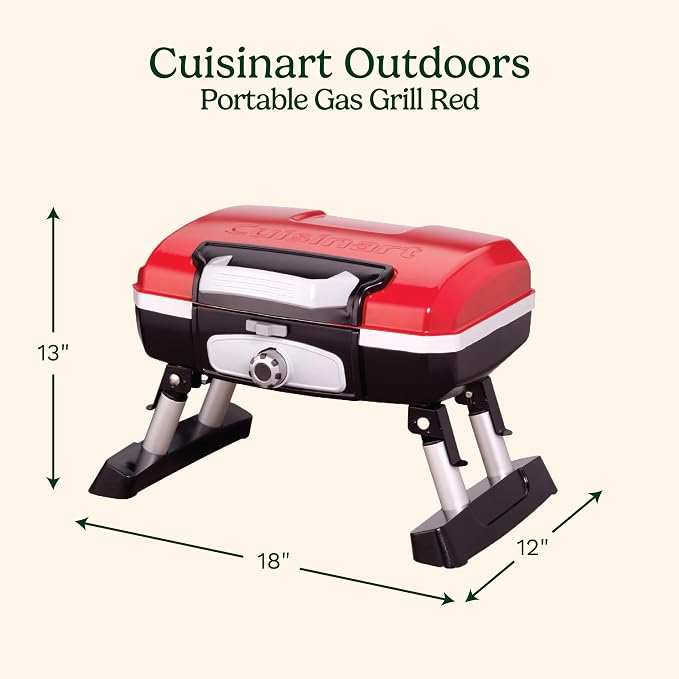 Petit Gourmet Tabletop Gas Grill, Red
