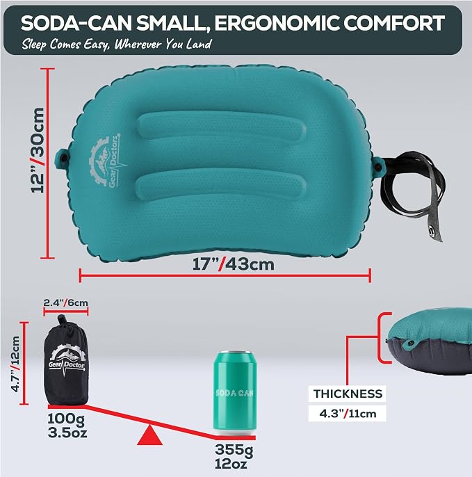 Teal Camping Pillow