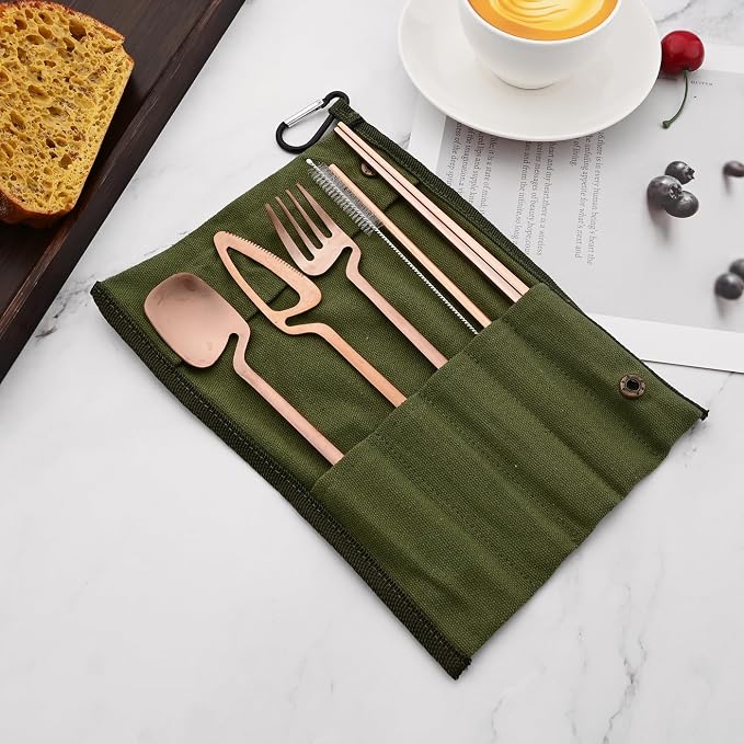 Rose gold - Green pouch