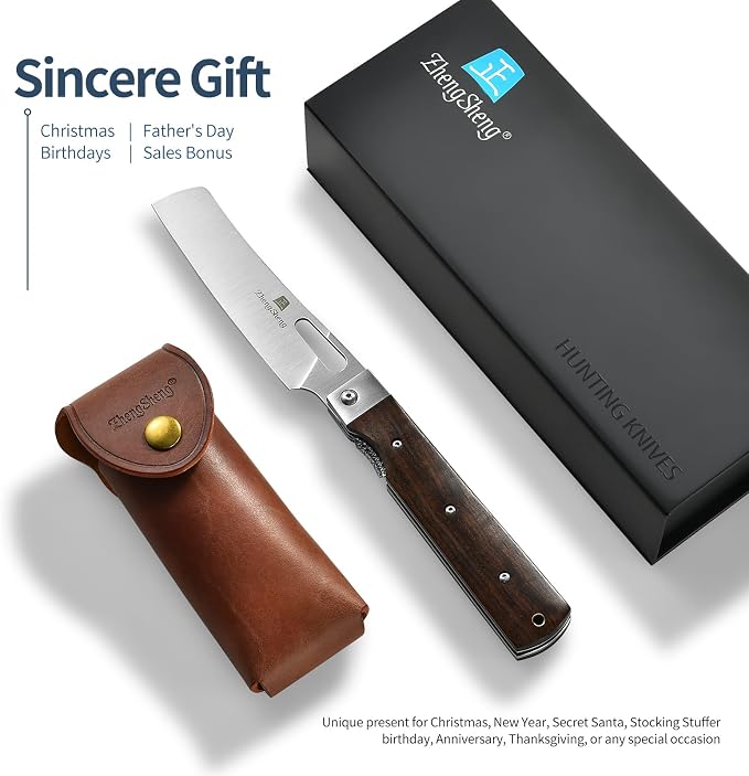#5 Natural wooden Handle - Leather Pouch