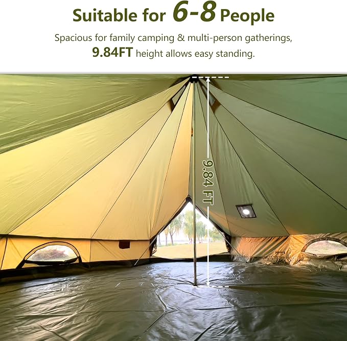 16.4*16.4*9.8ft /Green /6-8 pers