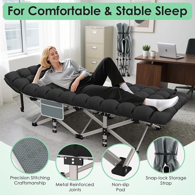 Grey Cot & Black Pad
