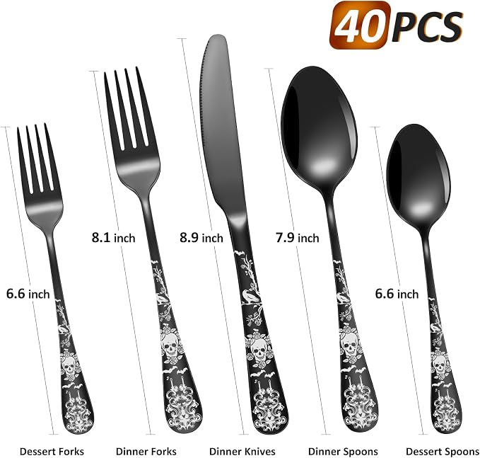 Skull-40 Piece-Black