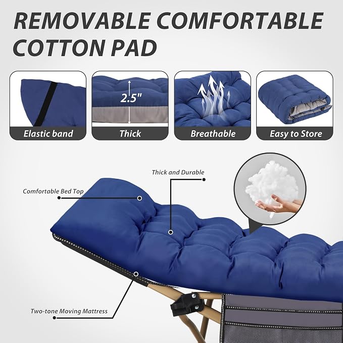 Dark Grey Cot/Blue Pad