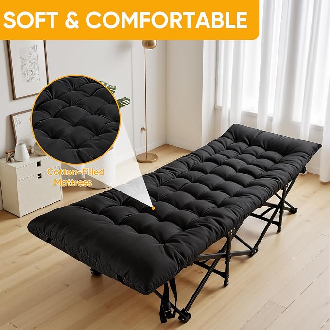 Black With Thick Mattress